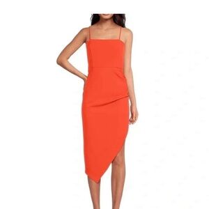 Gianni Bini Vibrant Orange Asymmetrical Dress